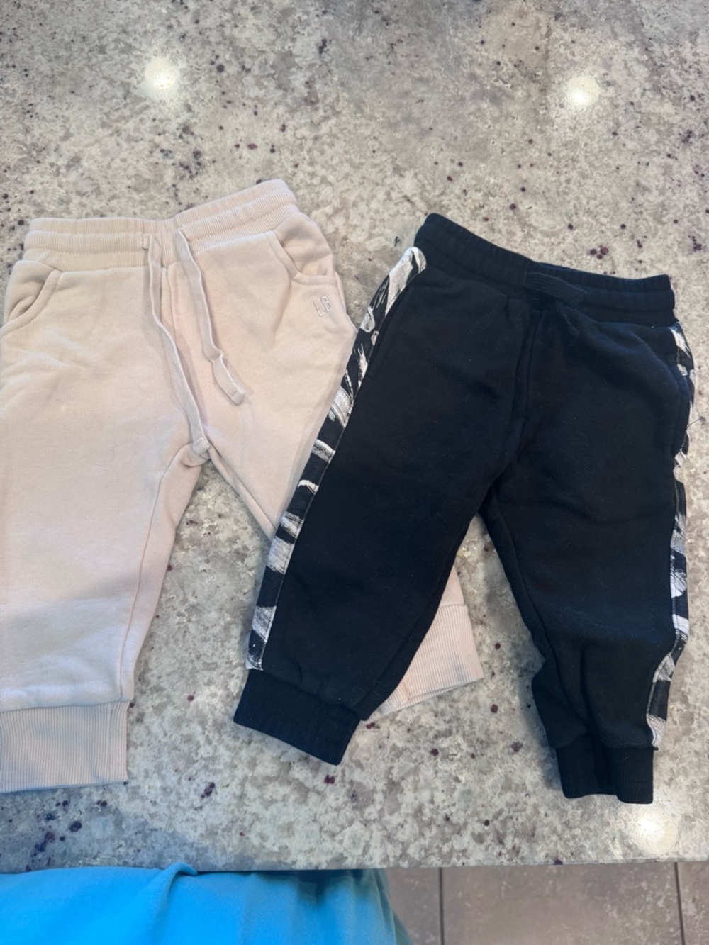 Little Bipsy Cream & Black Kids Jogger Pants Set